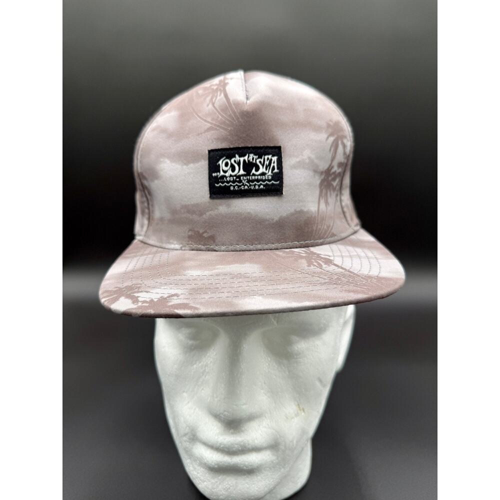 Lost Enterprises Lost At Sea Patch Snapback Hat Palm Tree Graphic Flat Brim